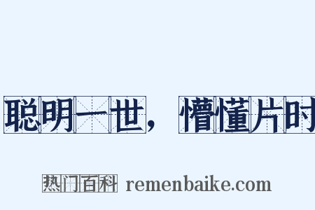 聪明一世，懵懂片时是什么意思的图片